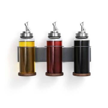 Magnetischer Öl & Essig Flaschenhalter Walnuss