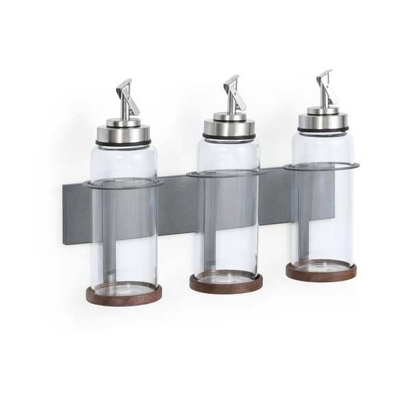 Forster Home Magnetischer Öl & Essig Flaschenhalter Walnuss  