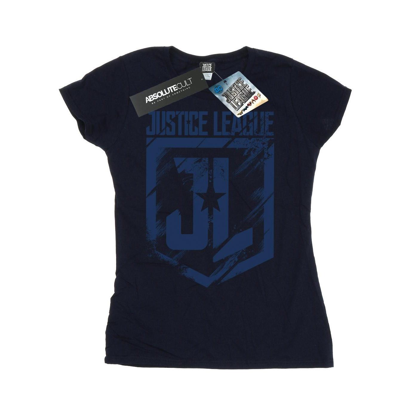 Image of Justice League Movie Indigo Logo Tshirt Damen Marine XL