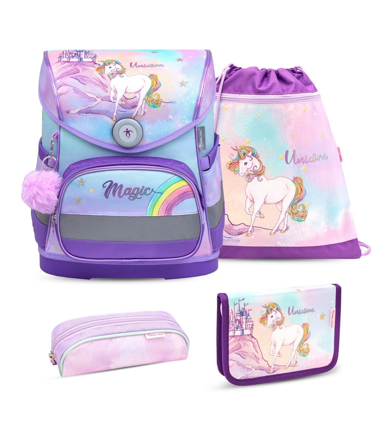 Belmil  COMPACT Schulrucksack-Set Rainbow Unicorn Magic 