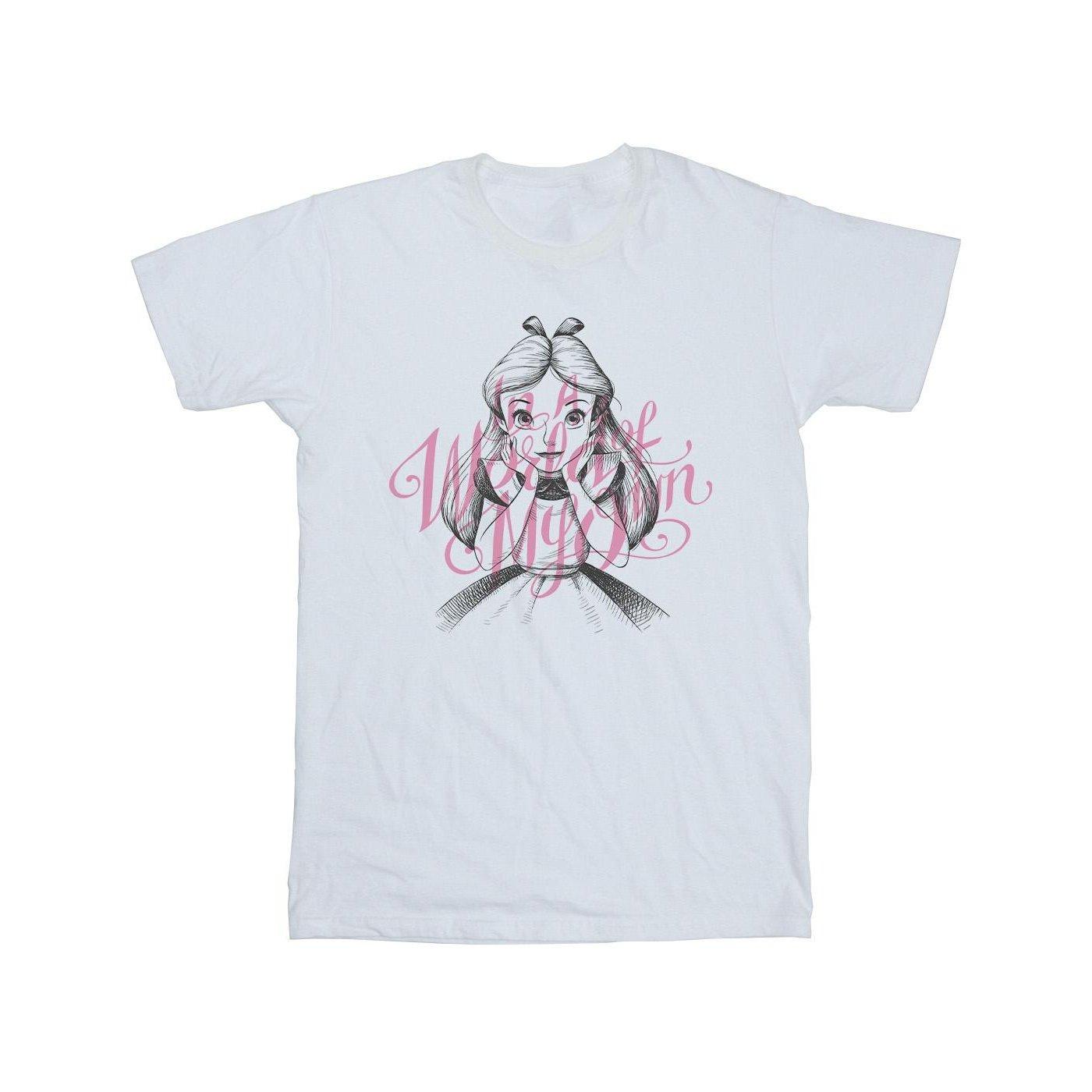 Image of Alice In Wonderland In A World Of My Own Tshirt Herren Weiss 5XL