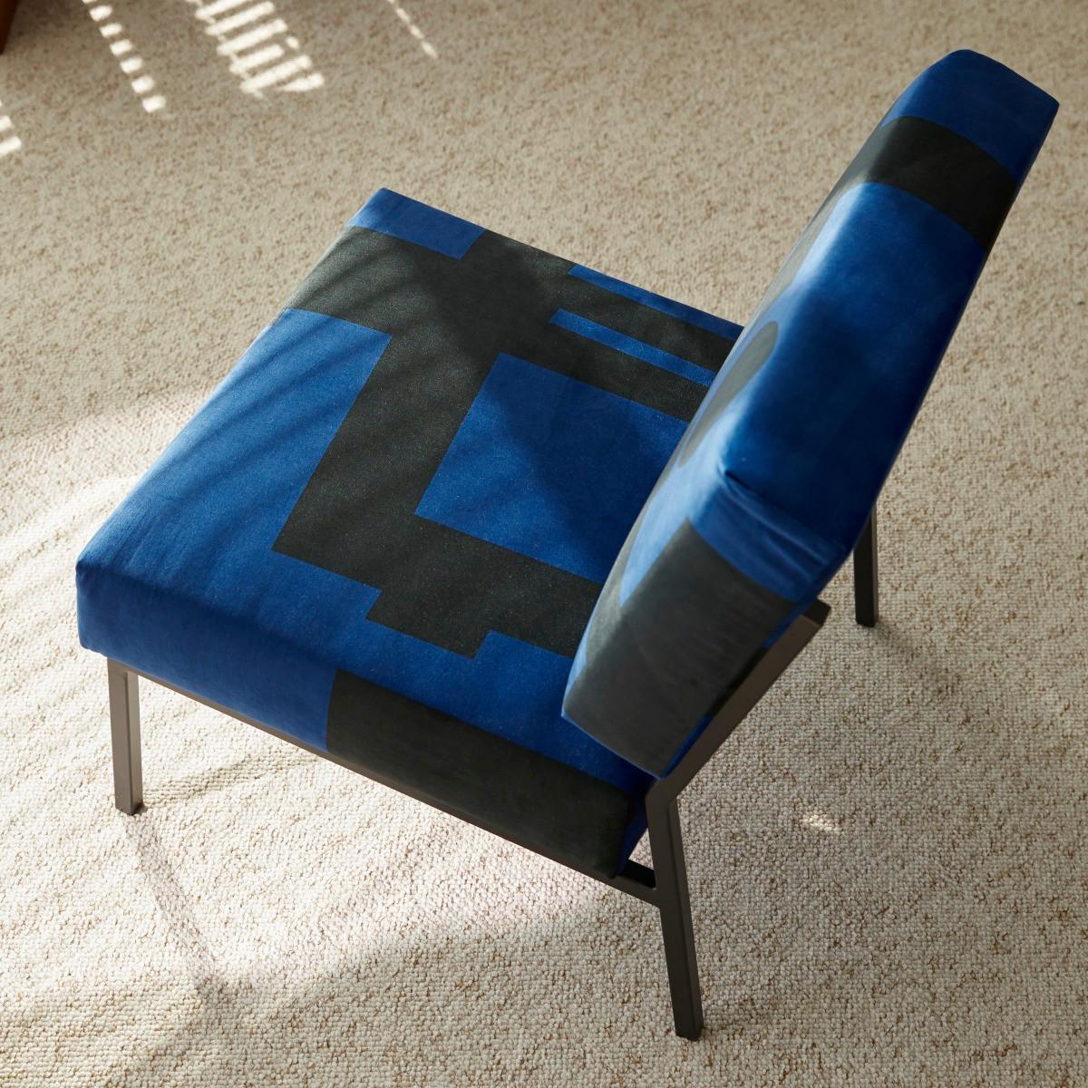 Tikamoon Fauteuil français bleu Barbican  