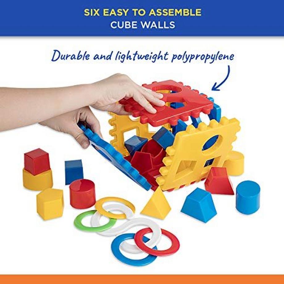 Activity-board  Shape Sorter Steckwürfel | Steckbox Babyspielwürfel mit 18 Sortierblöcken und Spielringen 