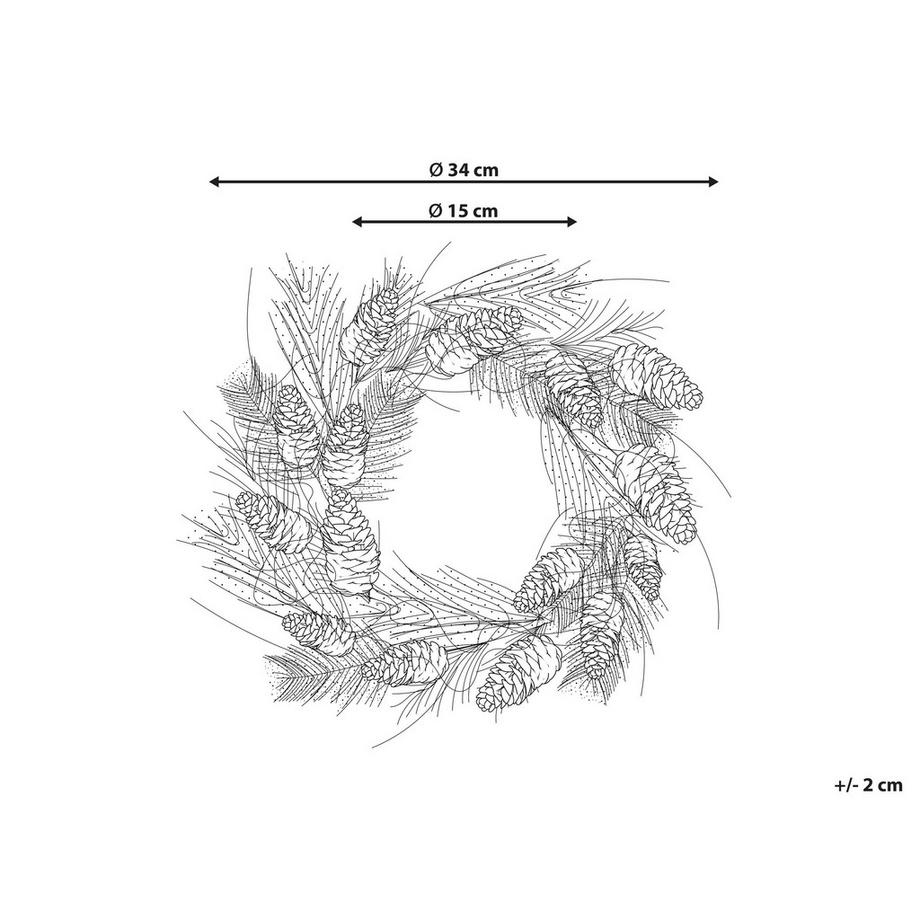 Beliani Weihnachtskranz aus Kunststoff Klassisch ASTURIA  