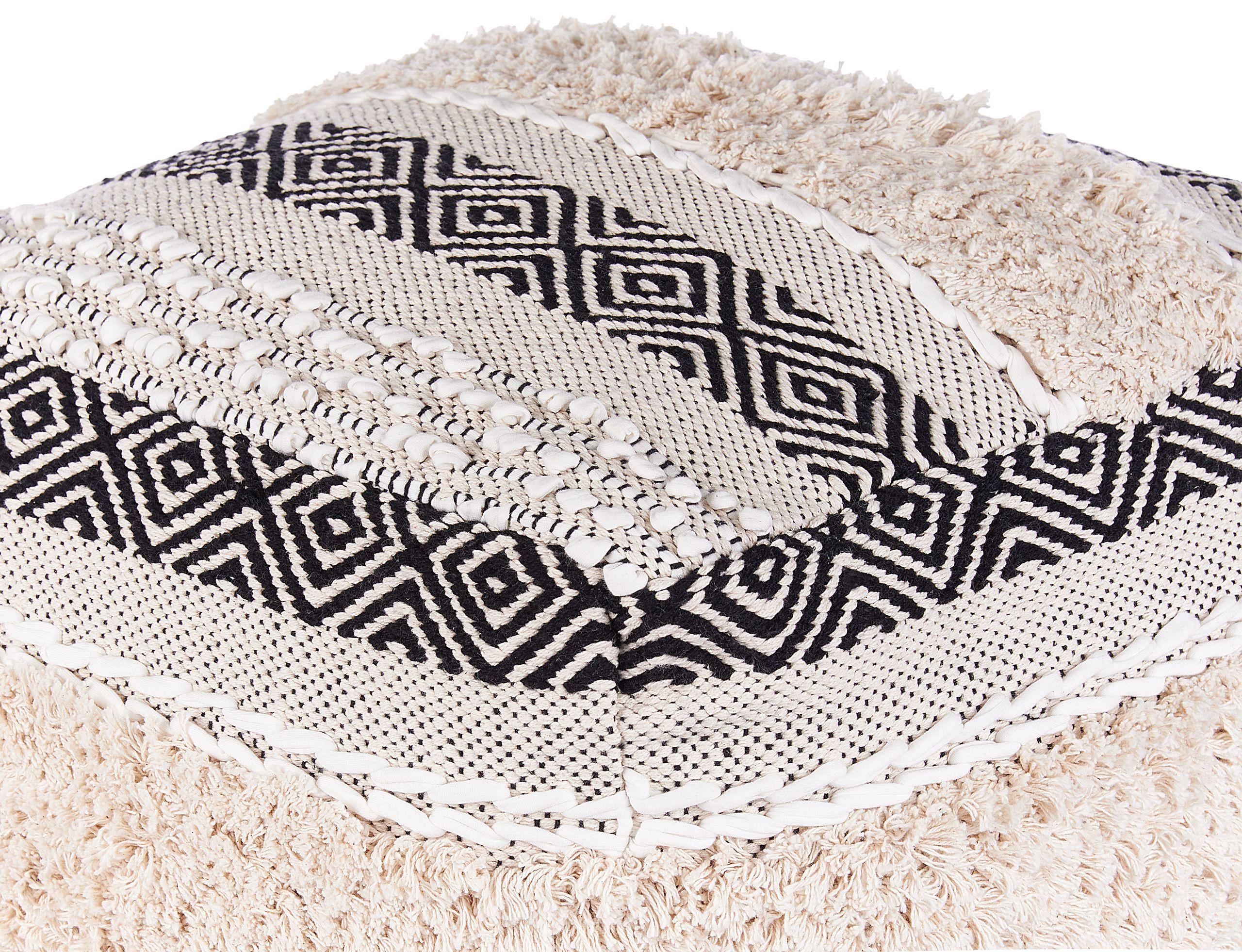 Beliani Pouf en Coton Traditionnel KANAM  