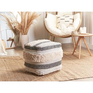 Beliani Pouf en Coton Traditionnel KANAM  