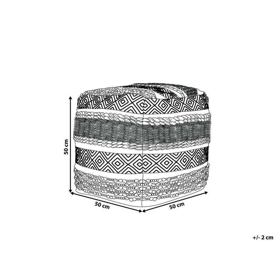 Beliani Pouf en Coton Traditionnel KANAM  