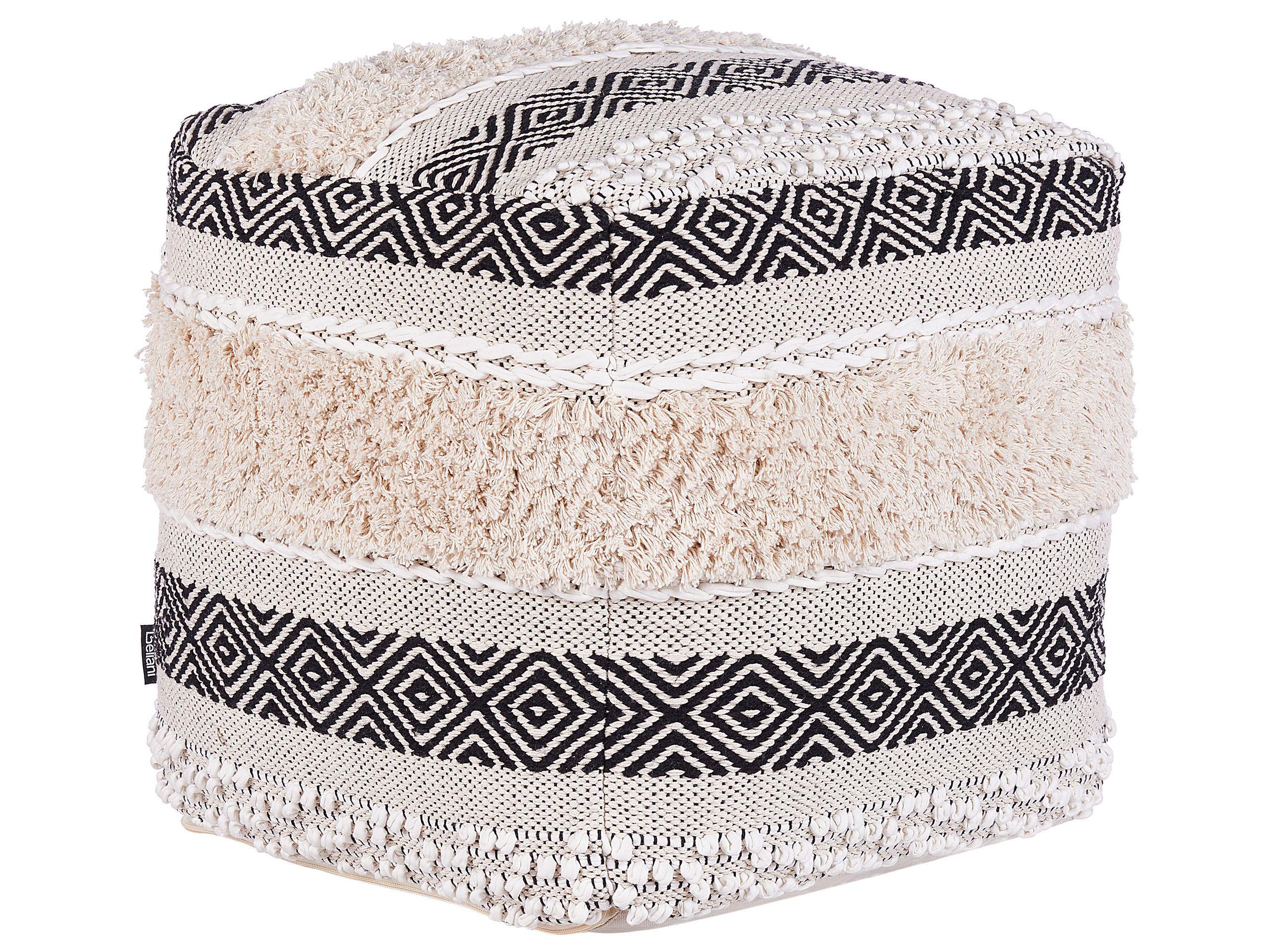 Beliani Pouf en Coton Traditionnel KANAM  