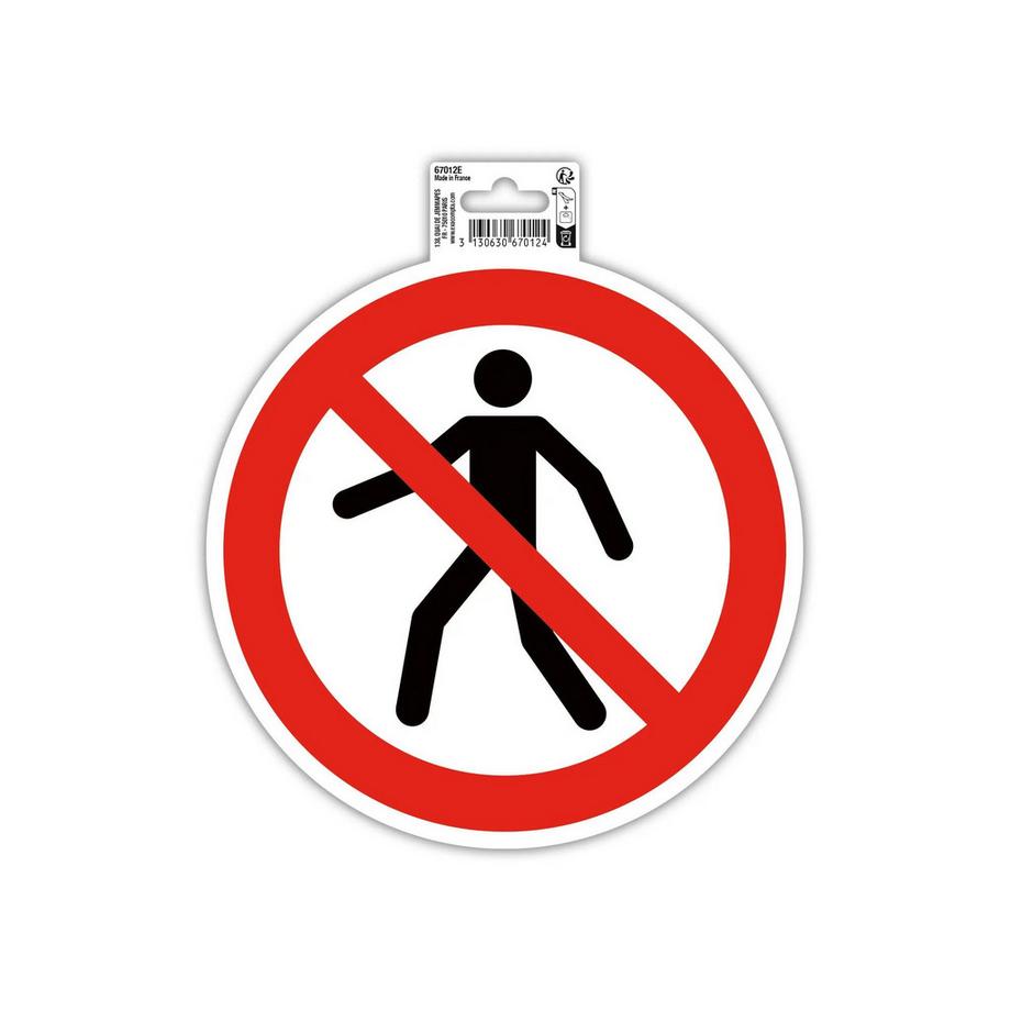 Cartello adesivo rotondo diametro 20cm VIETATO L'INGRESSO