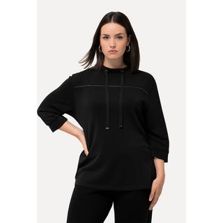 Ulla Popken  Sweatshirt, Ziersteine, Classic, Stehkragen, 3/4-Arm 