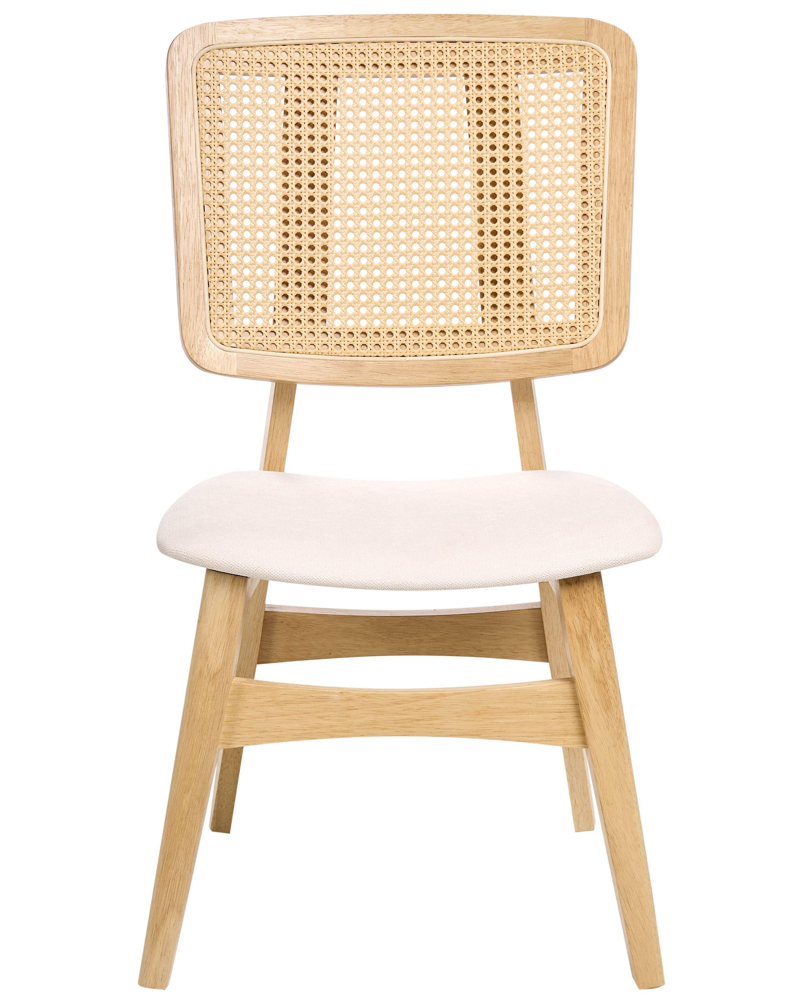 Beliani Lot de 2 chaises de salle à manger en Bois d'hévéa Rétro ALCOVA  