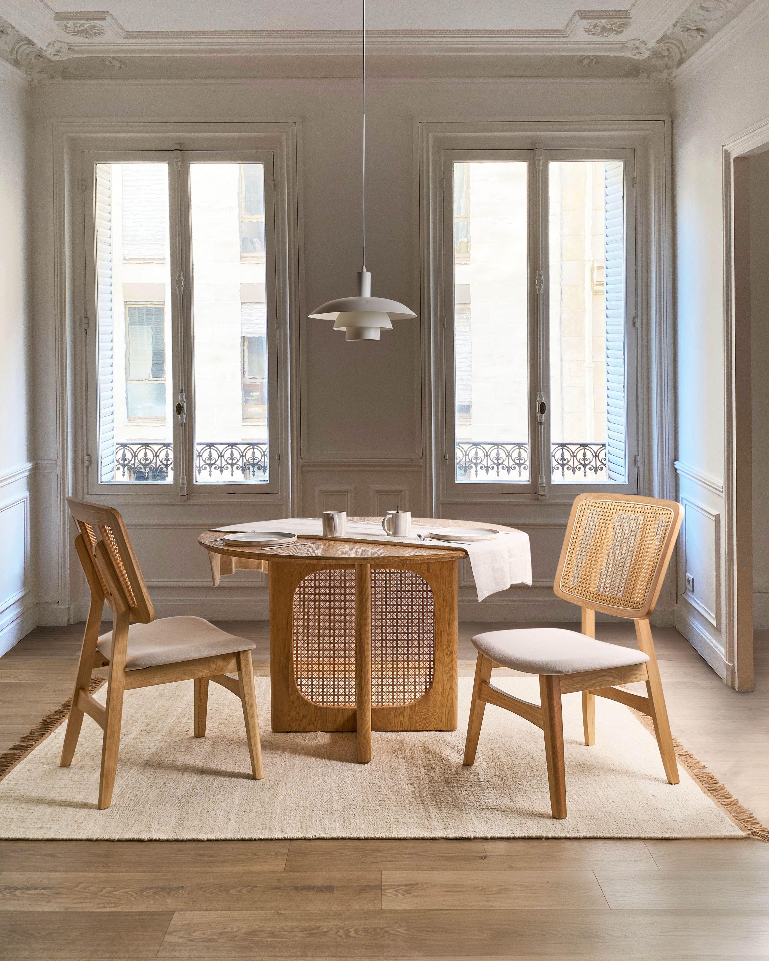 Beliani Lot de 2 chaises de salle à manger en Bois d'hévéa Rétro ALCOVA  