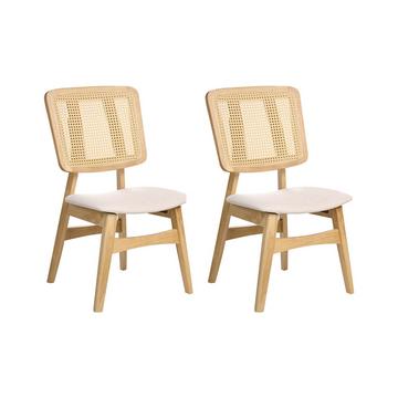 Lot de 2 chaises de salle à manger en Bois d'hévéa Rétro ALCOVA