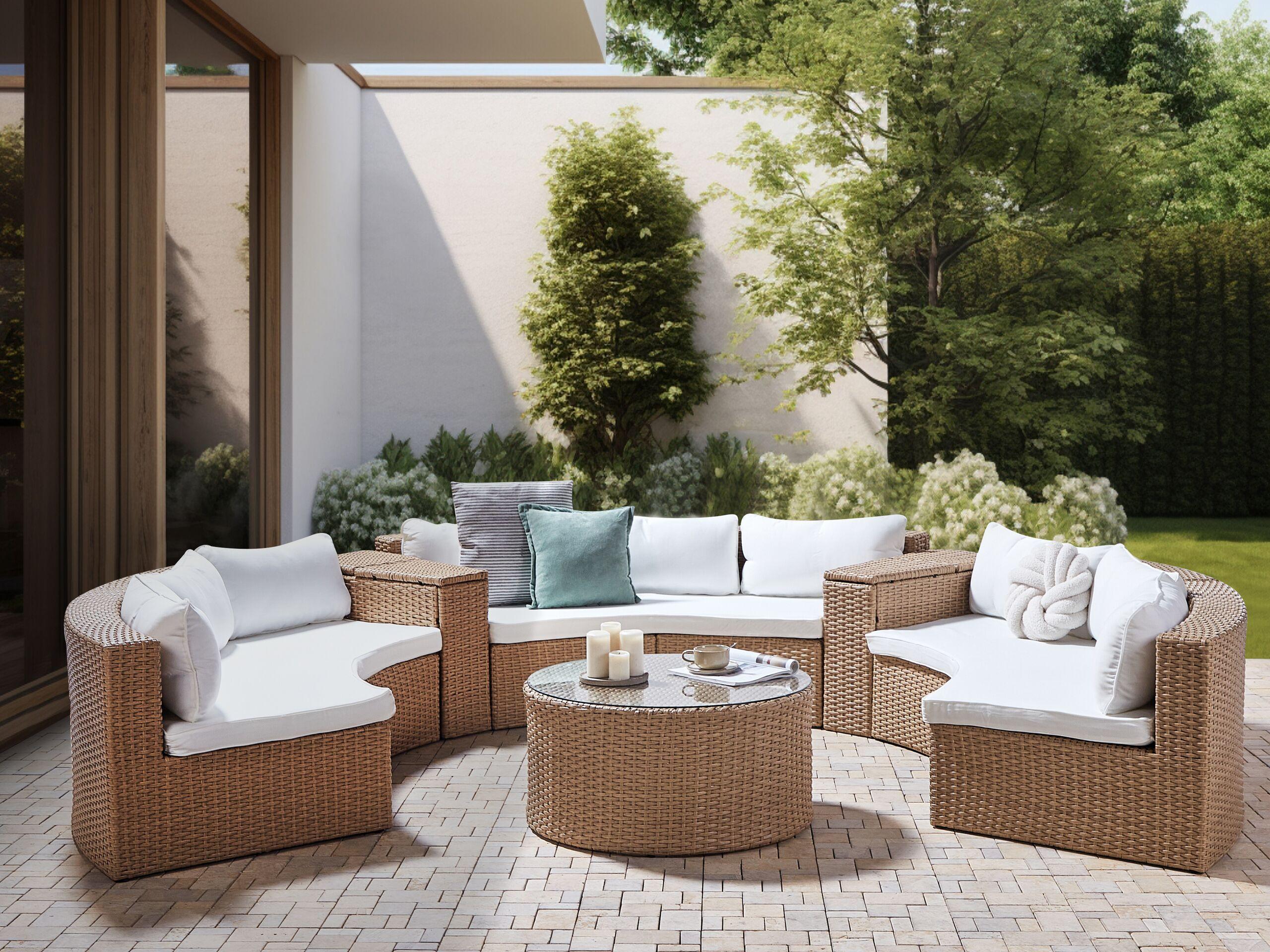 Beliani Set lounge pour jardin en Polyrotin Rétro SEVERO  