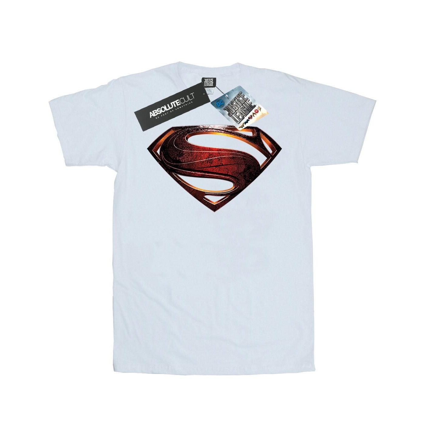 Image of Justice League Movie Superman Emblem Tshirt Damen Weiss 3XL