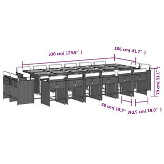 VidaXL Garten essgruppe poly-rattan  