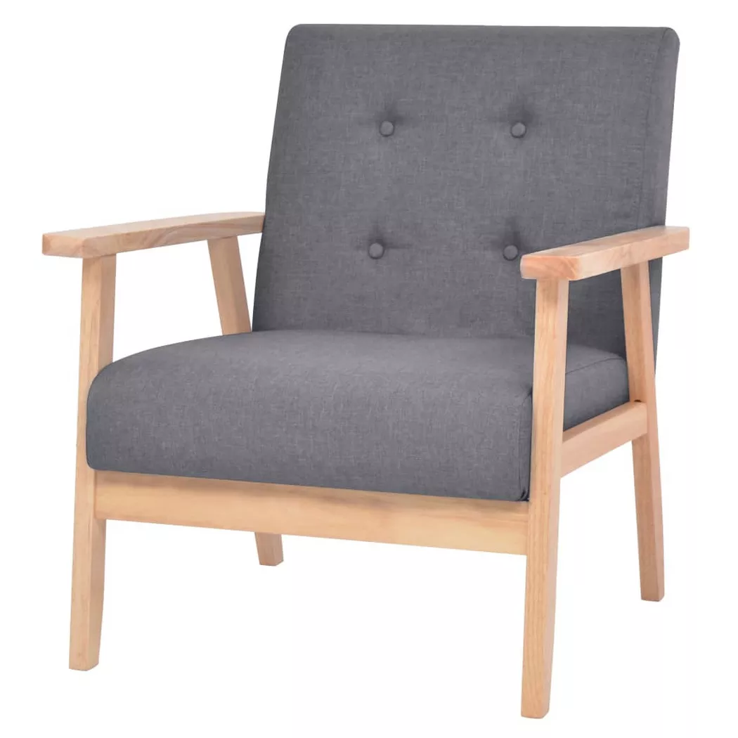 Fauteuil Gris foncé Tissu Vidaxl