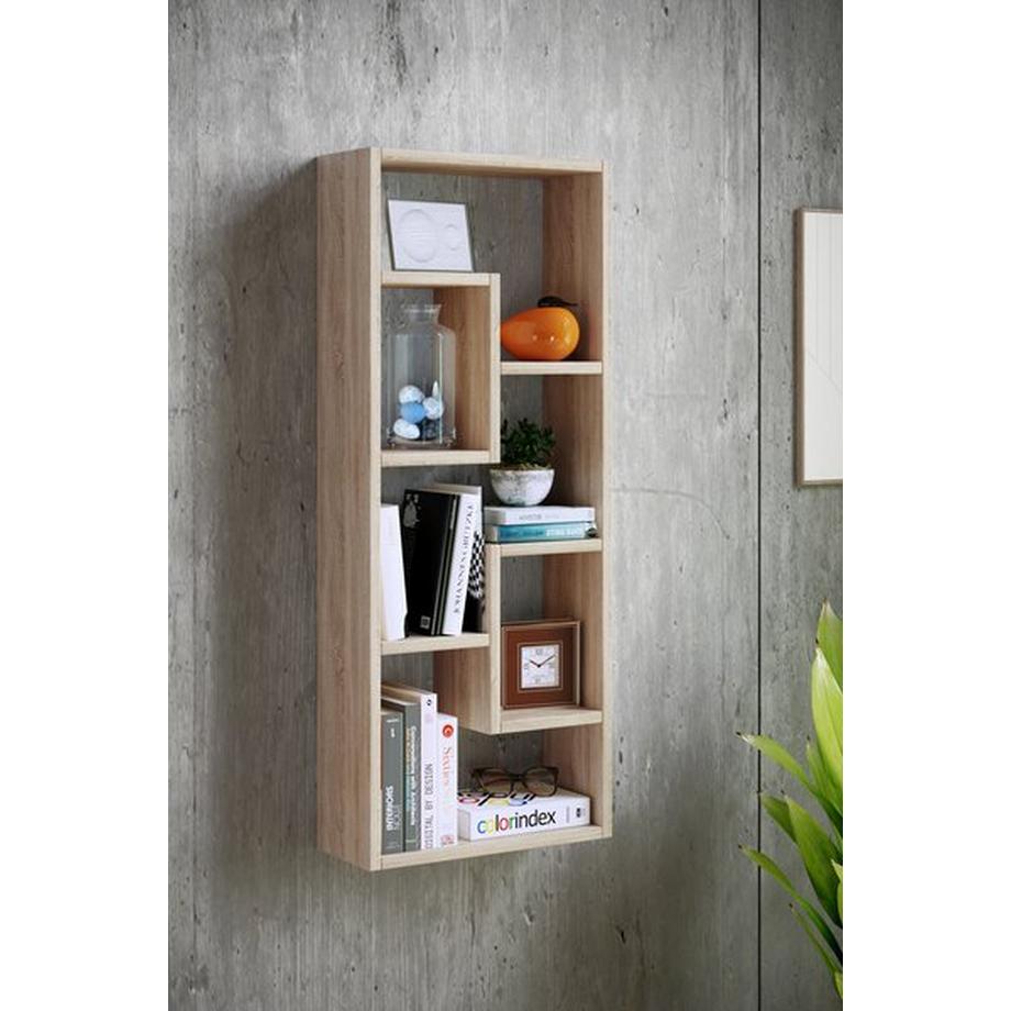VCM Holzregal hängend | platzsparendes Regal | Maße: H. 92 x B. 36 x T. 15 cm | Elegantes Regal hängend | Aufbewahrungsregal | Bücherregal | Wandboard -  