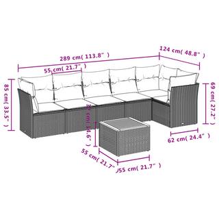 VidaXL Ensemble de canapés de jardin rotin synthétique  