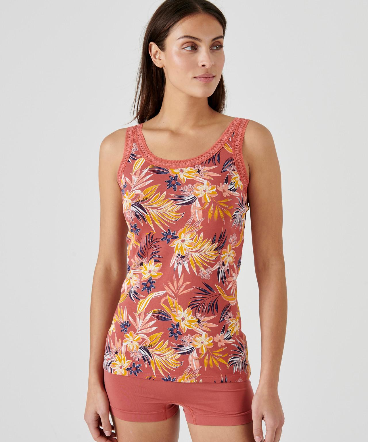 Image of Achsel-shirt Essential Aus Dehnbarem Baumwoll-mix. Damen Rosa 50/52