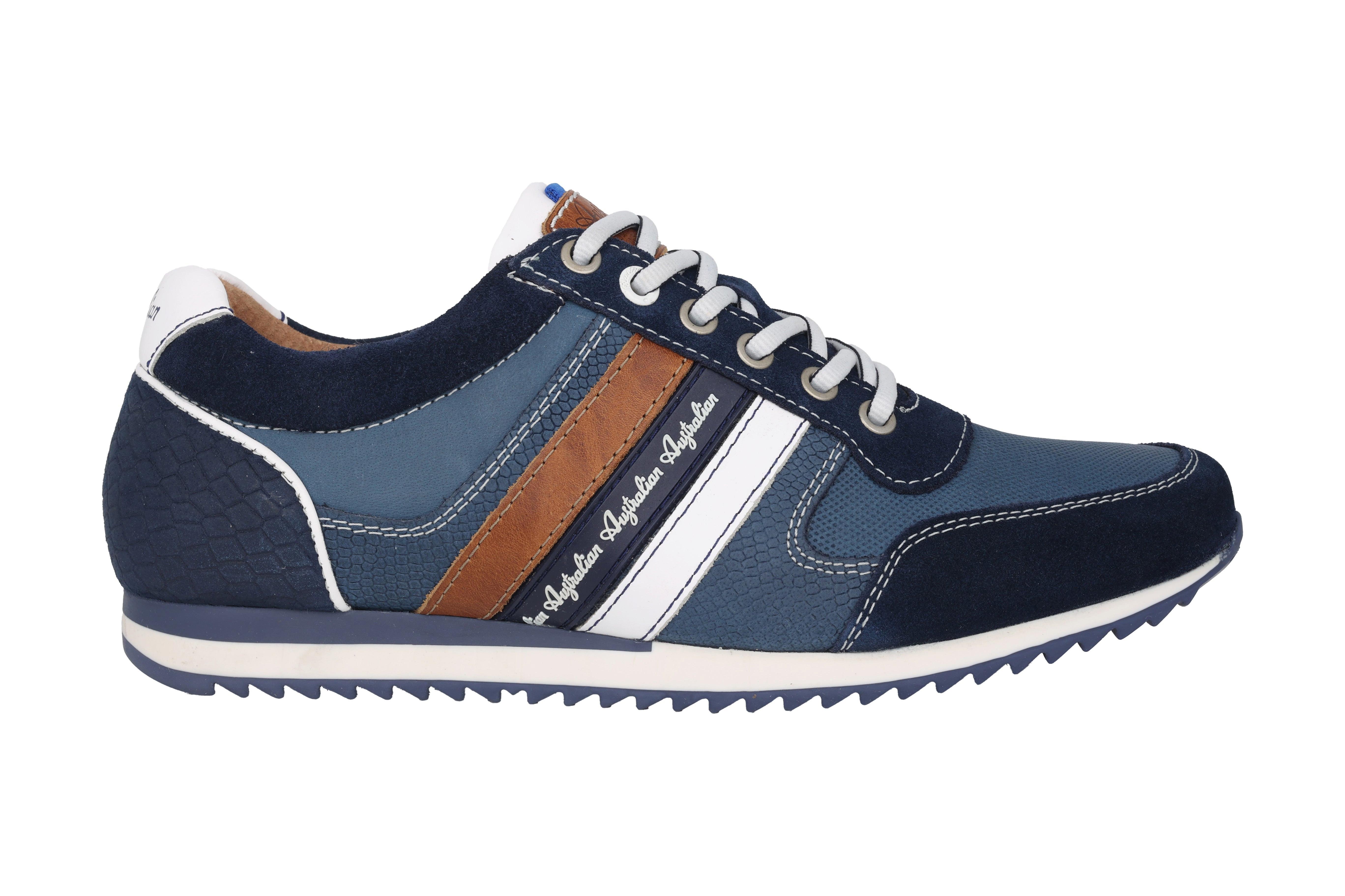 Image of Camaro - Leder Sneaker Herren Blau 42