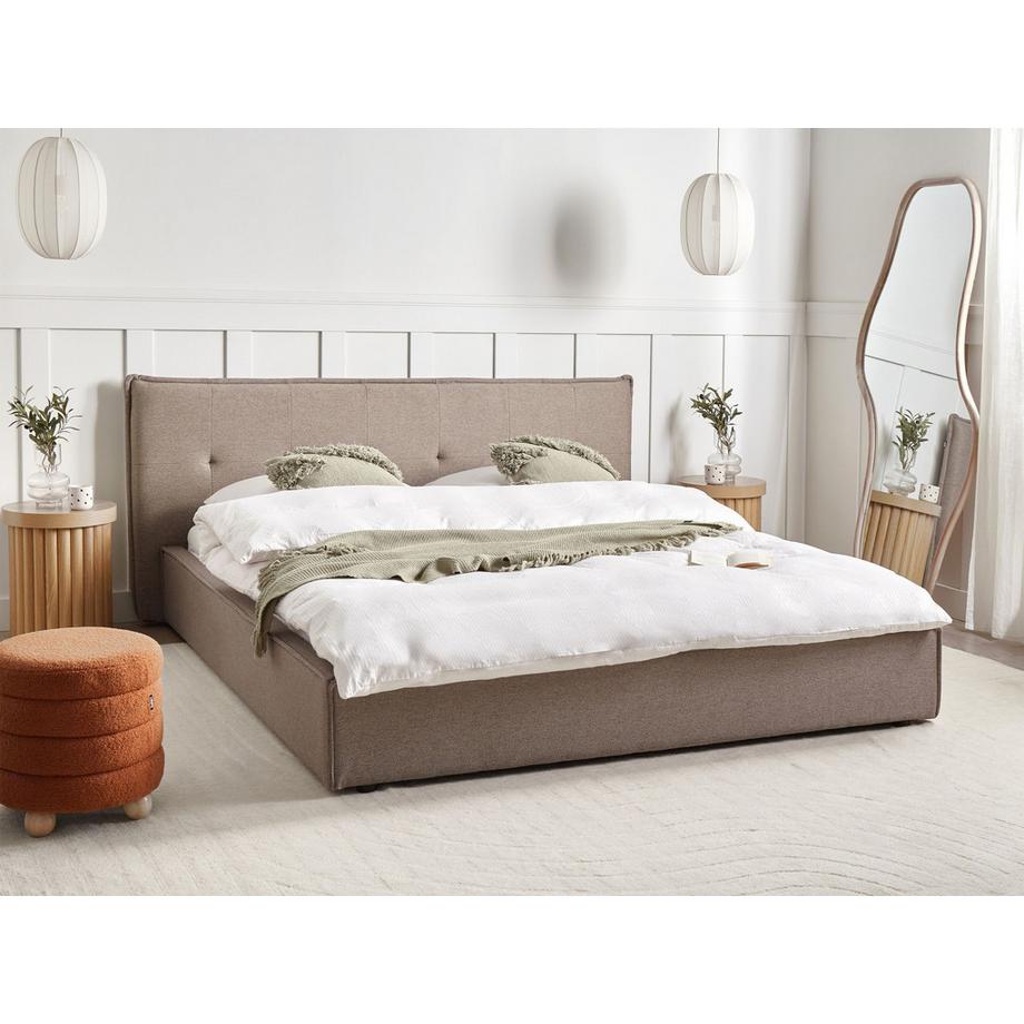 Beliani Wasserbett aus Kunstleinen Skandinavisch LESTRE  