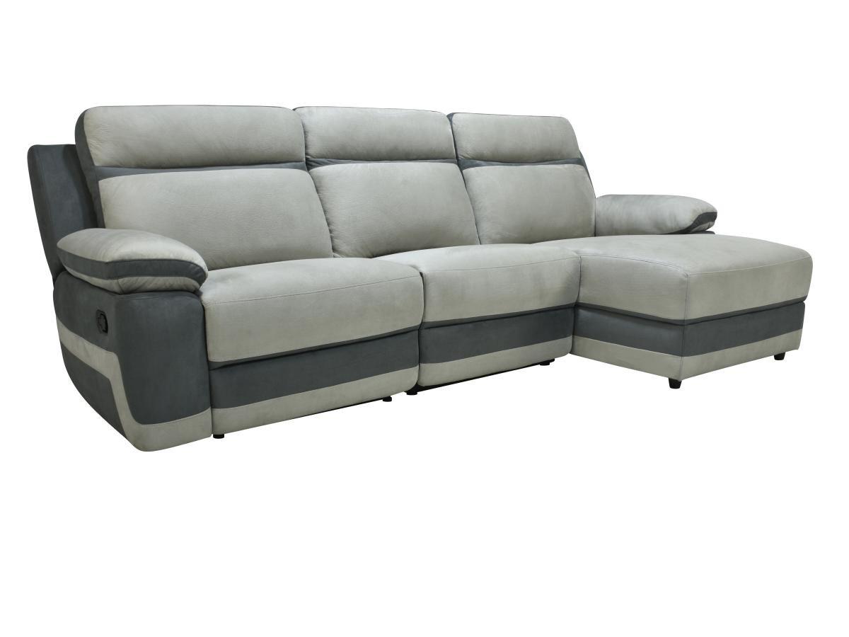 Image of Relaxsofa Ecksofa elektrisch - Ecke rechts - Mikrofaser - Hellgrau & Anthrazit - TALCA Relaxsofa Ecksofa elektrisch - Ecke rechts - Mikrofaser - Hellgrau & Anthrazit - TALCA