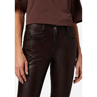 RICANO  Pantaloni in pelle da donna Dorin, classico stile a vita bassa con 5 tasche 