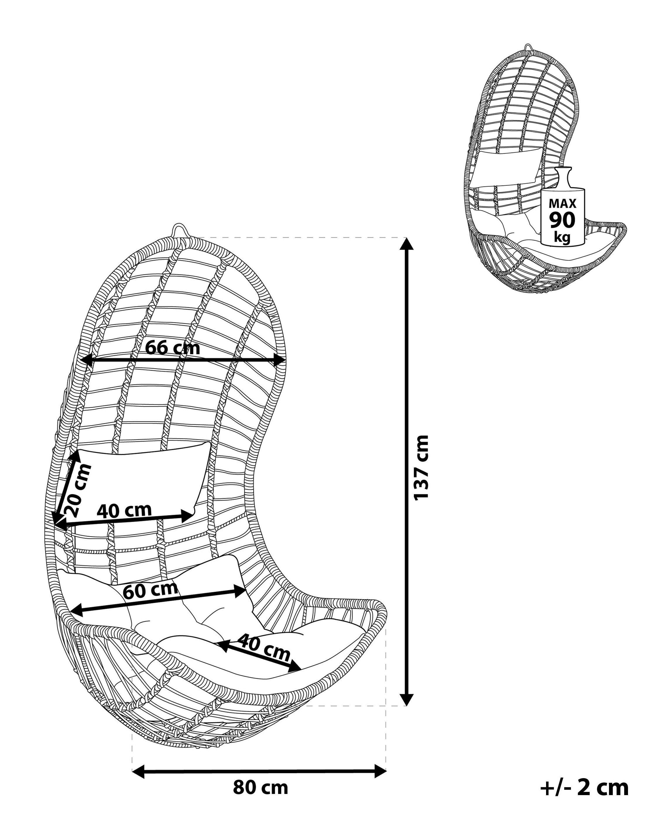 Beliani Fauteuil suspendu en Polyrotin Rétro PINETO  