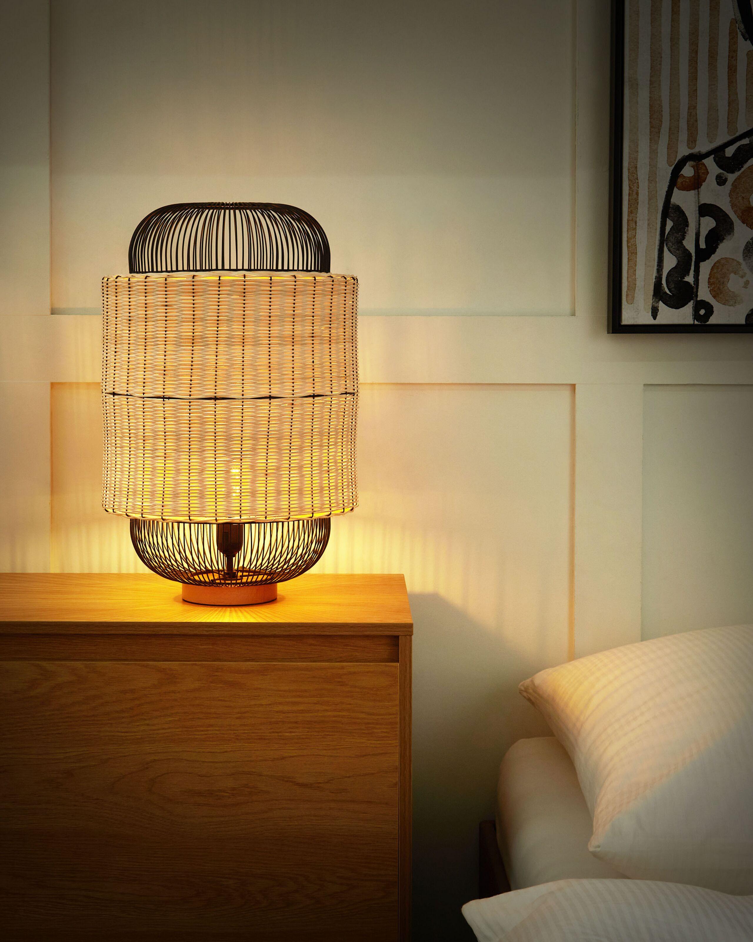 Beliani Lampe à poser en Rotin Boho TANGANYIKA  