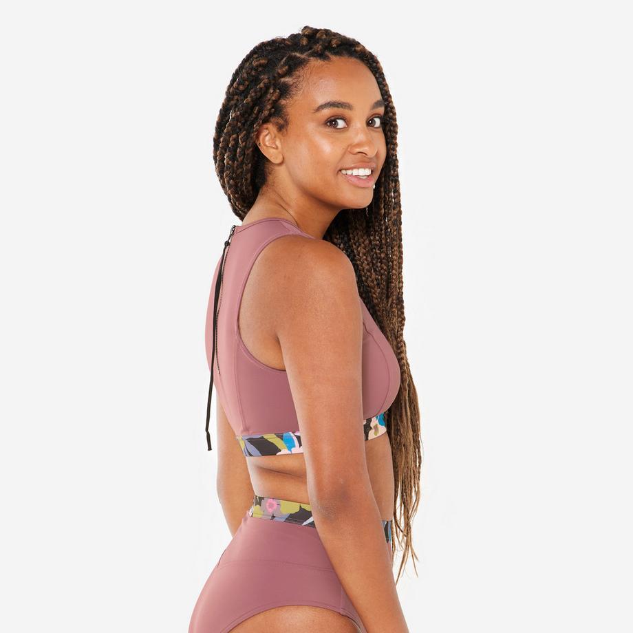 OLAIAN Top bikini bustier stampa  