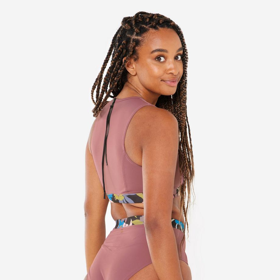 OLAIAN Top bikini bustier stampa  