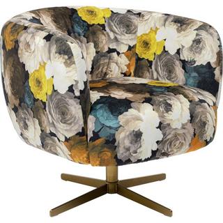 KARE Design Fauteuil pivotant pivoine jaune  