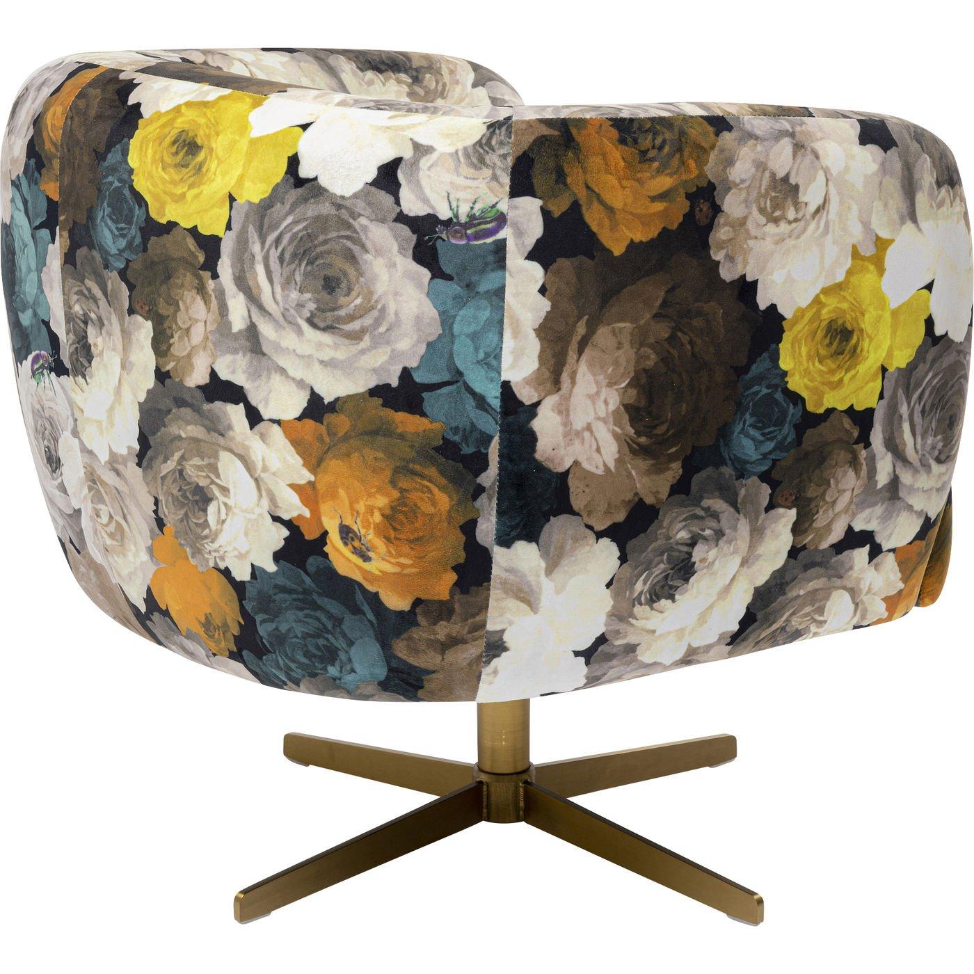 KARE Design Fauteuil pivotant pivoine jaune  