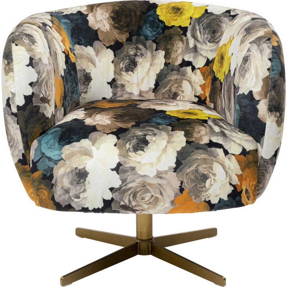 KARE Design Poltrona girevole giallo peonia  