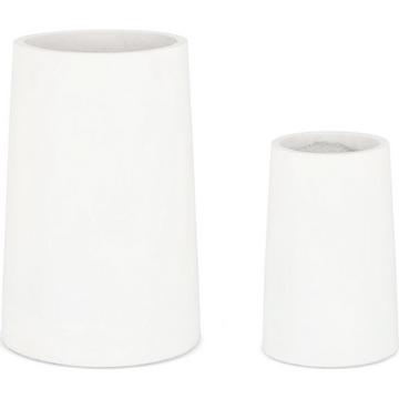 Vaso per piante Hoian bianco alto rotondo (set di 2)