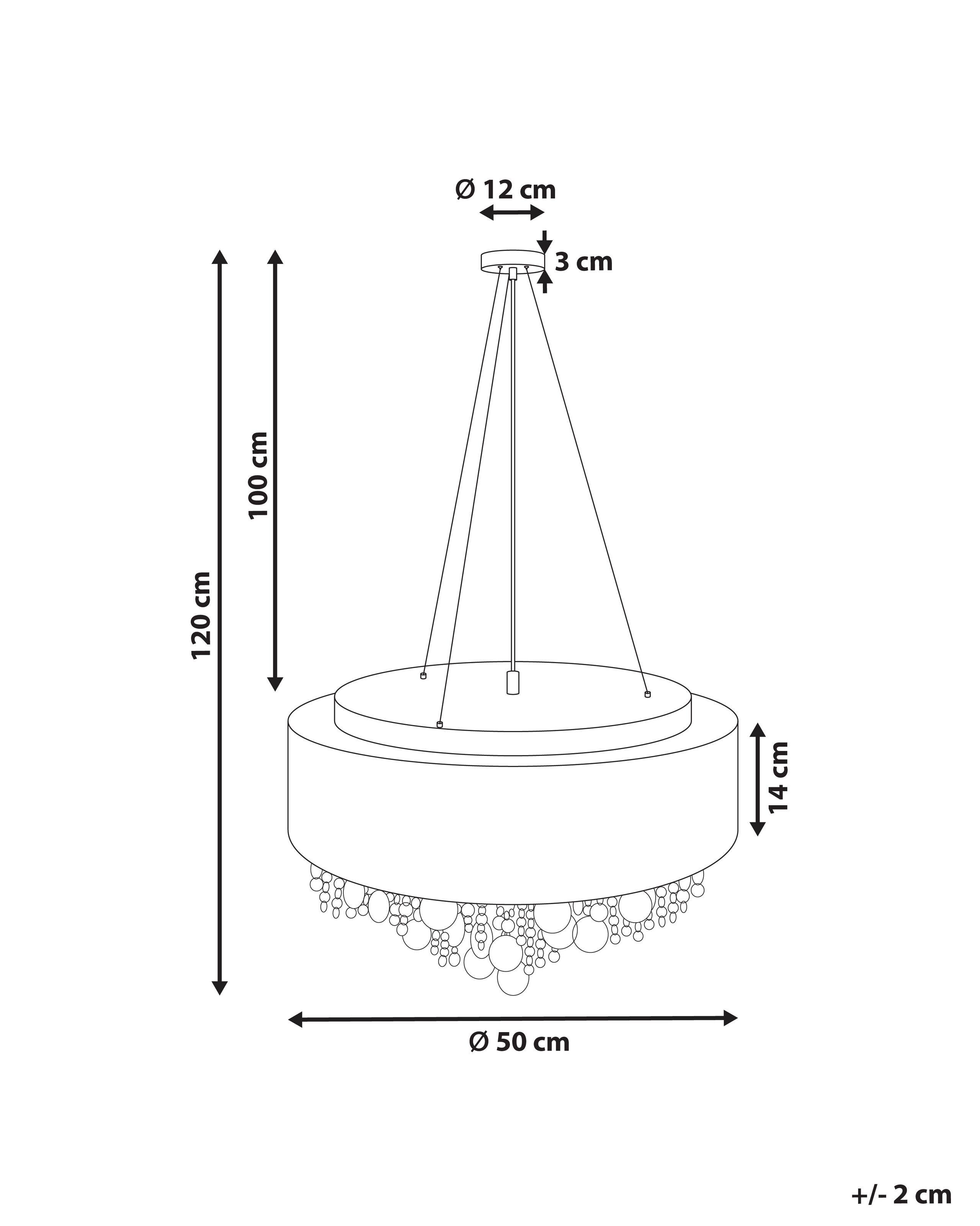 Beliani Lampe suspension en Cristal Glamour BARBEIRA  