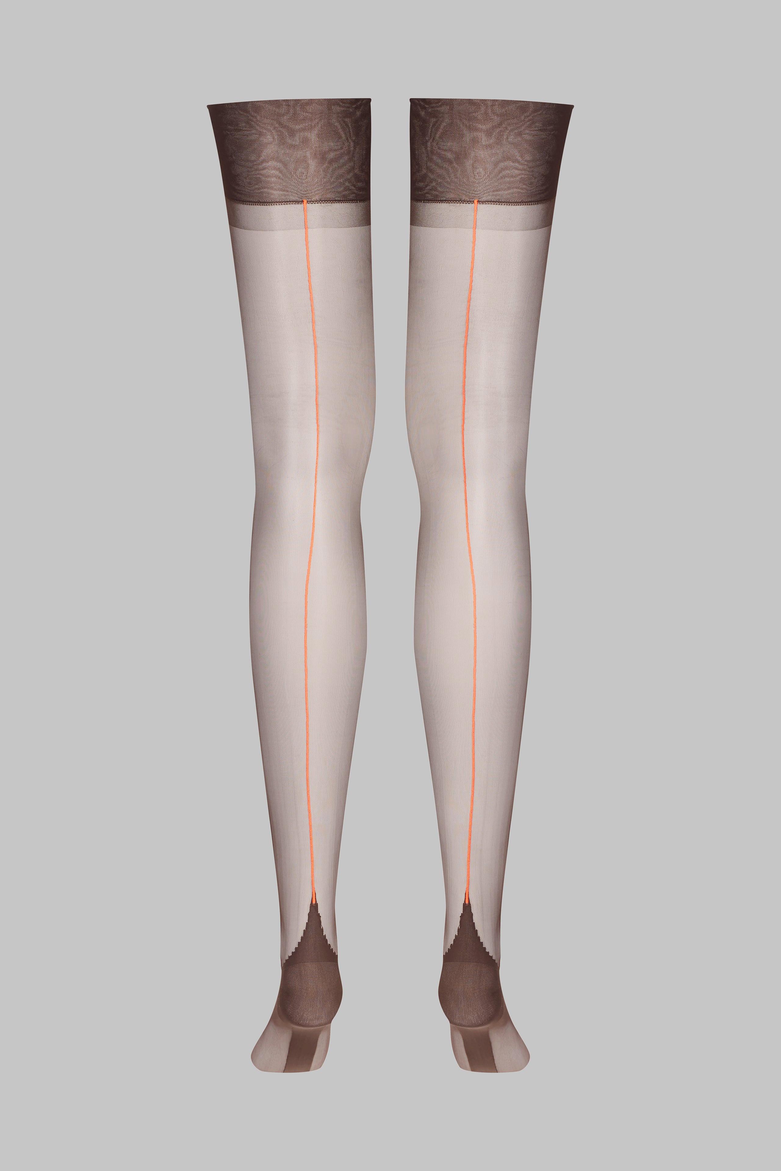 Image of Nahtstrümpfe Mit Gerolltem Schnitt - 15d Damen Braun 2