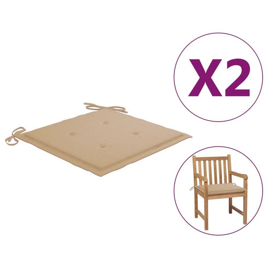Coussins de chaise de jardin 2 pcs   50x50x3 cm