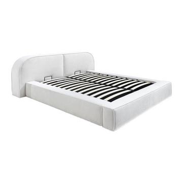 Bett mit Bettkasten - 160 x 200 cm - Cord - Cremefarben - LIRABA von Maison Céphy