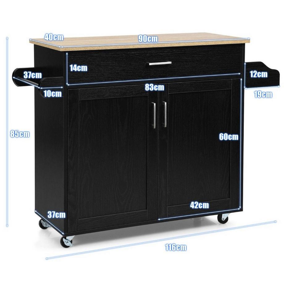 B2X Carrello da cucina isola cucina con cassetto e ripiano regolabile in altezza  