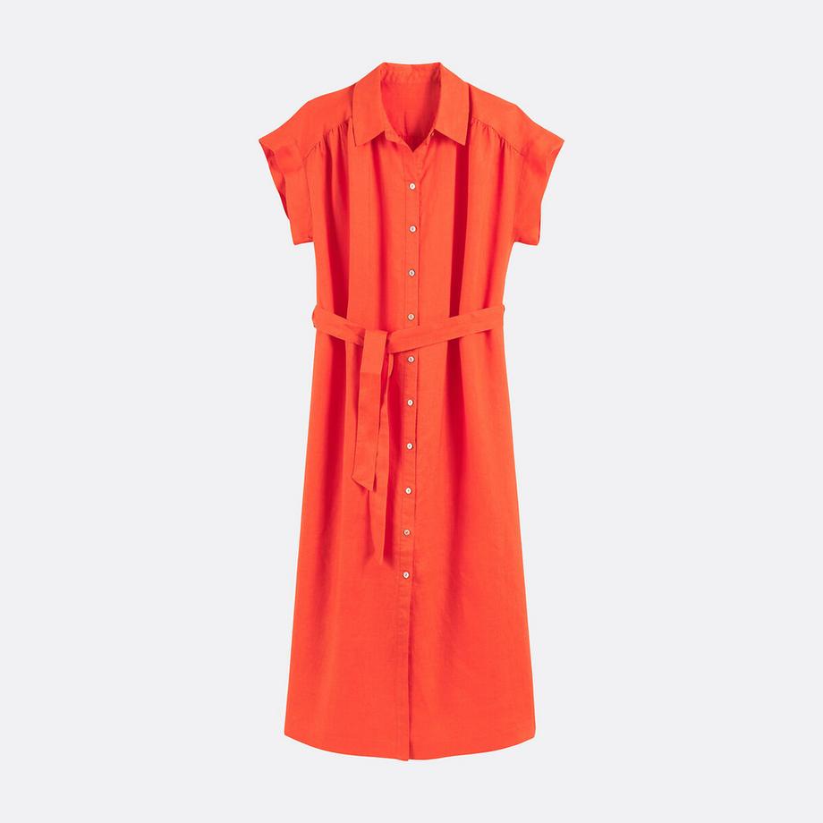 La Redoute Collections Leinenkleid mit kurzen Ärmeln Signature Heloïse  