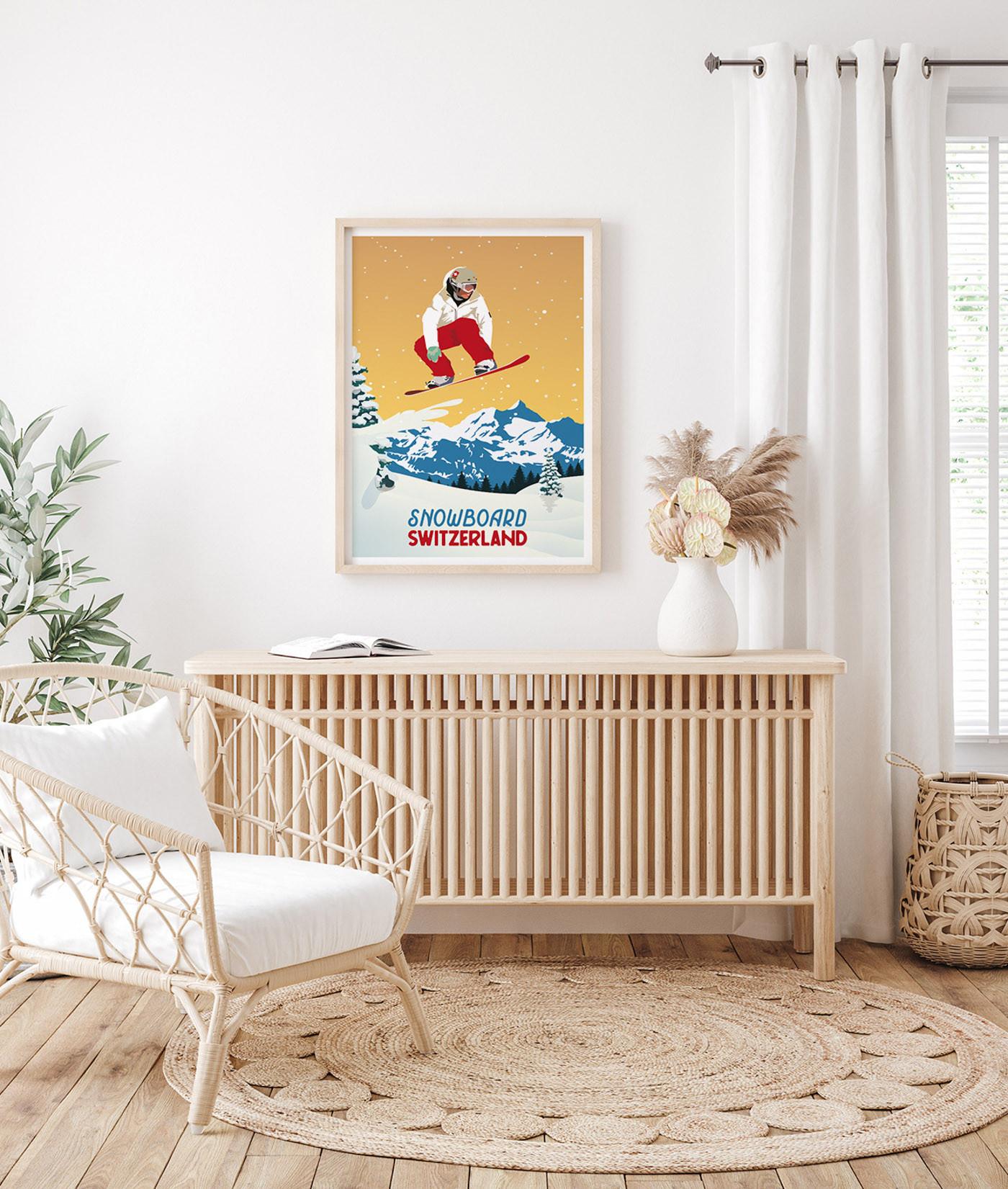 La-Jonx Snowboard in Switzerland - Poster  