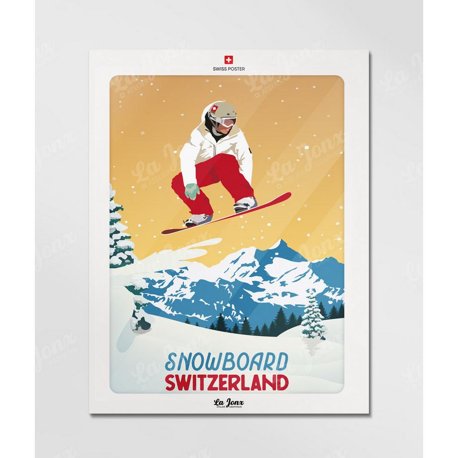 La-Jonx Snowboard in Switzerland - Poster  