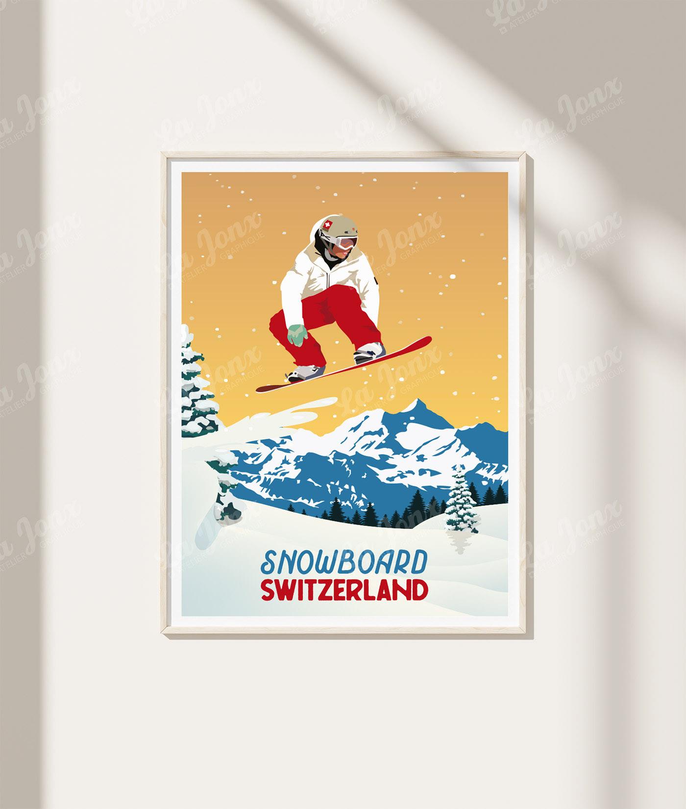 La-Jonx Snowboard in Switzerland - Poster  