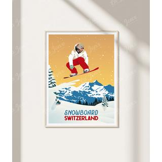 La-Jonx Snowboard in Switzerland - Poster  