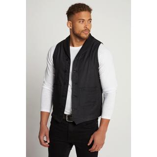 JP1880  Gilet con jeans, colletto a scialle e due tasche 