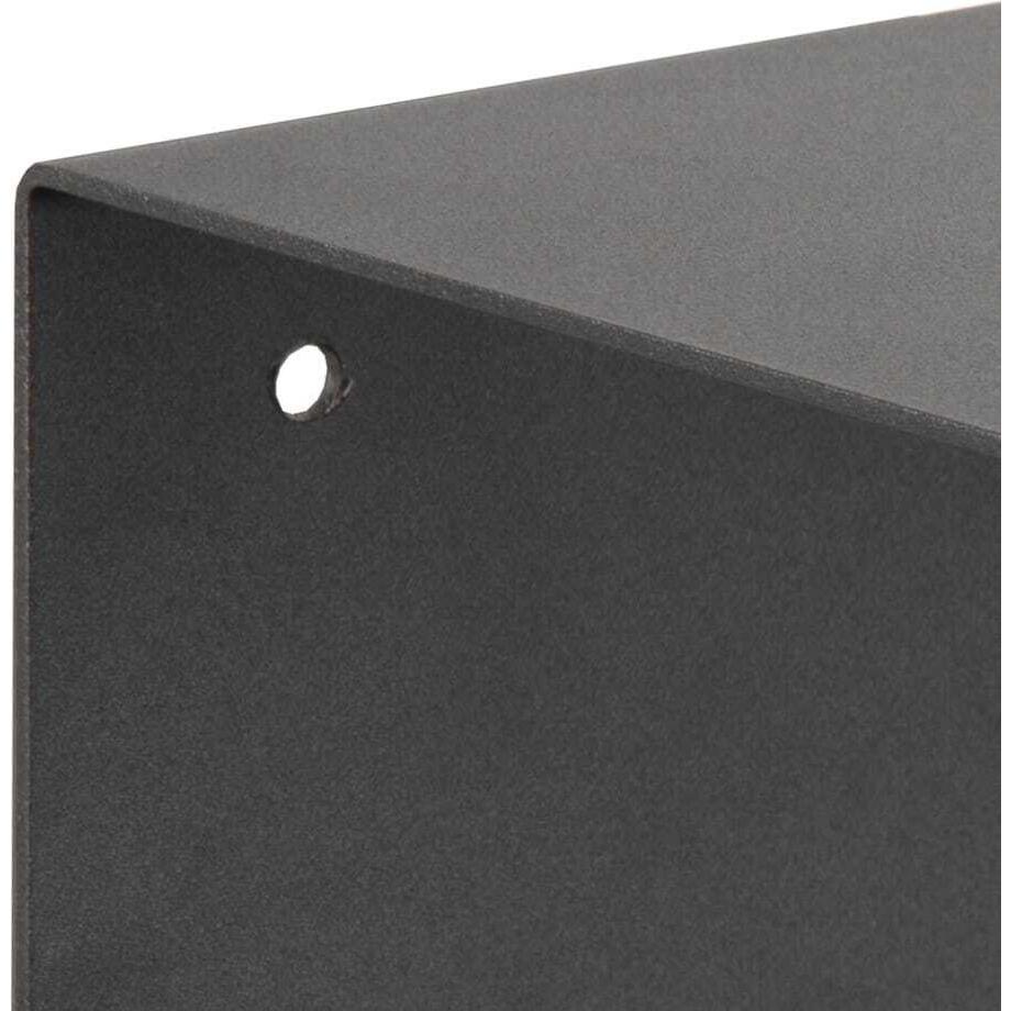 mutoni Wandregal Metall rau Schwarz matt 2 Boden 35x14  