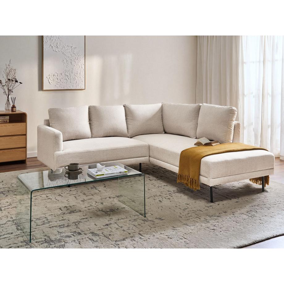 Beliani Linksseitiges Ecksofa aus Stoff  BREDA  