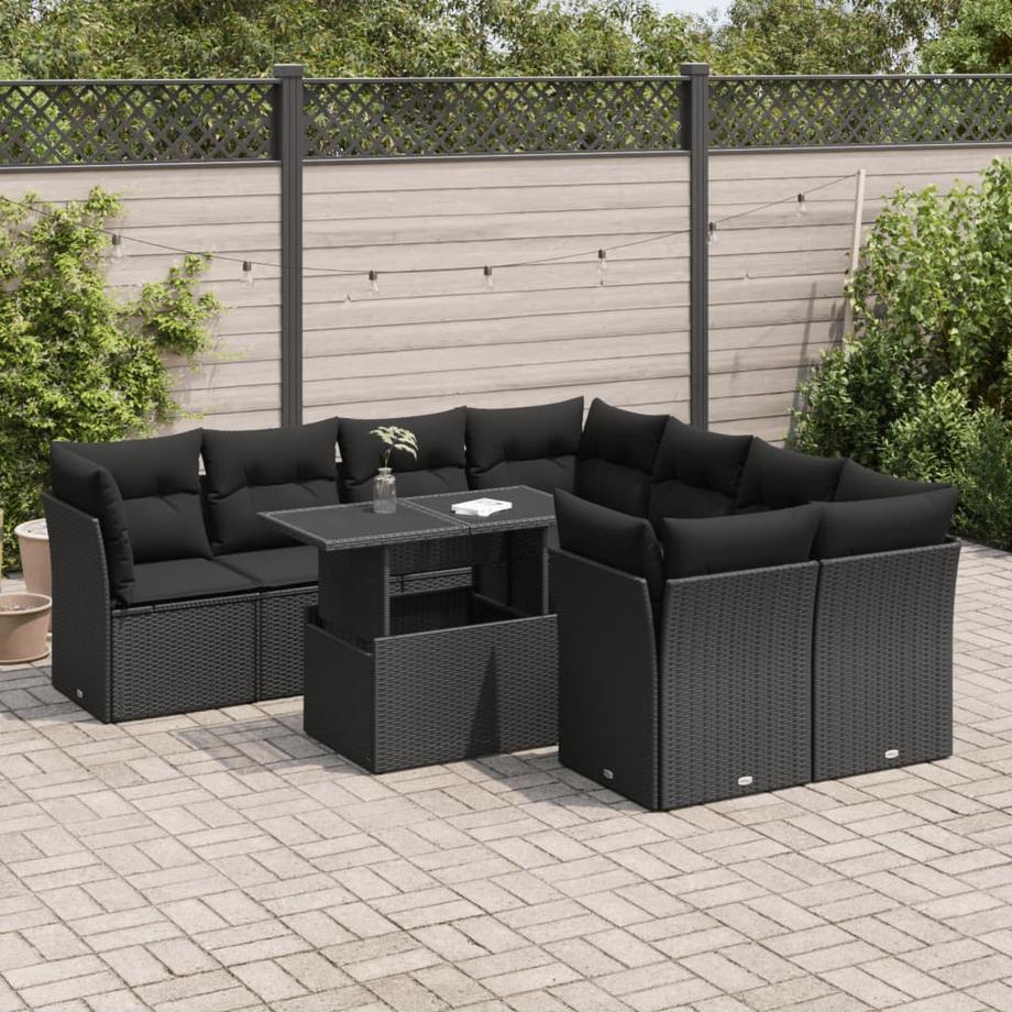 VidaXL set di divani da giardino Polirattan  
